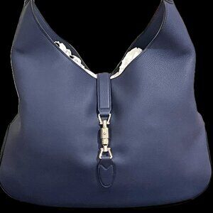 **GUCCI medium shoulder blue leather handbag w/wallet - new**